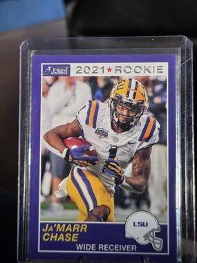 Russ 2021 Ja'Marr Chase Rookie Football Card - LSU Purple/Gold